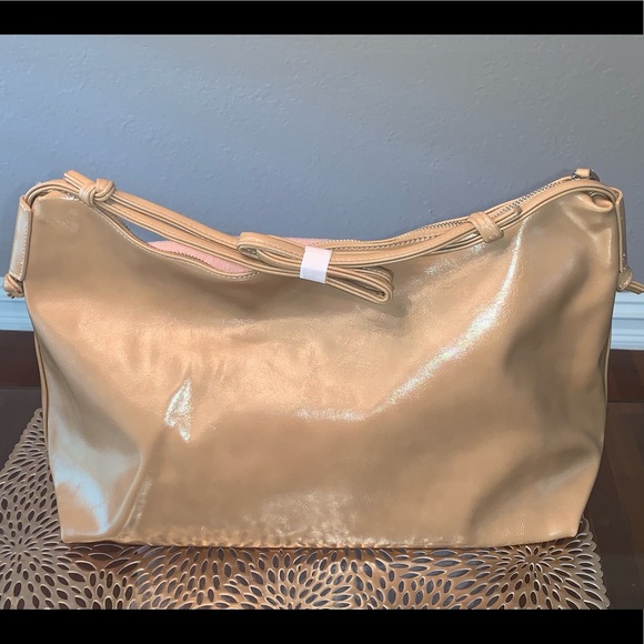Tan. Soft PU leather. Knot shoulder strap. - Picture 3 of 4
